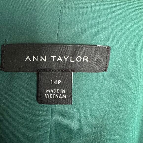 Ann Taylor Petite Blazer One Button Textured Drape Office Workwear Holiday 14P - Picture 7 of 9